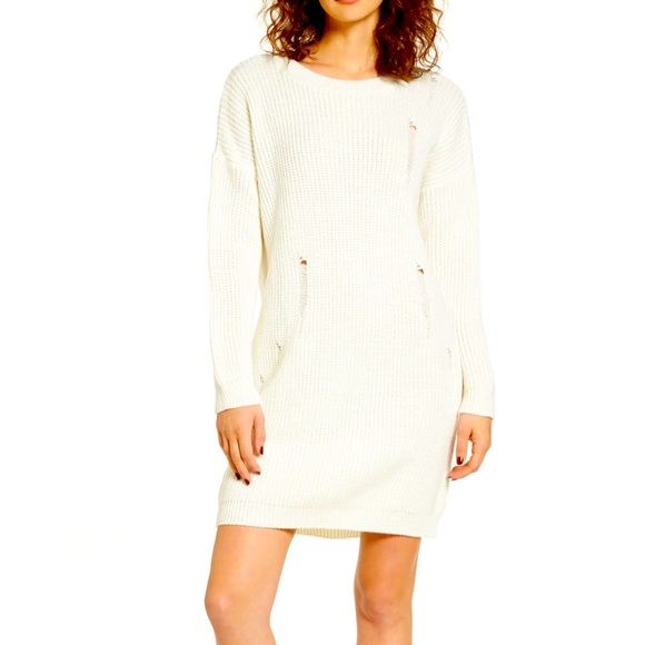 Cotton Emporium Dresses Cotton Emporium Distressed Sweater Dress